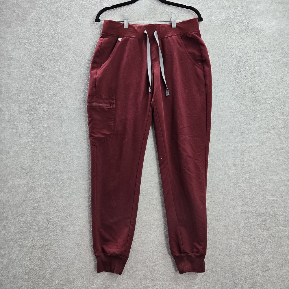 FIGS Women Scrub Pants S‎ Red Zamora Jogger Drawstring Mid Rise 28" Inseam